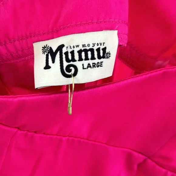 Show Me Your MuMu hot pink Winslet cowl neck slip gown size large - Picture 10 of 16